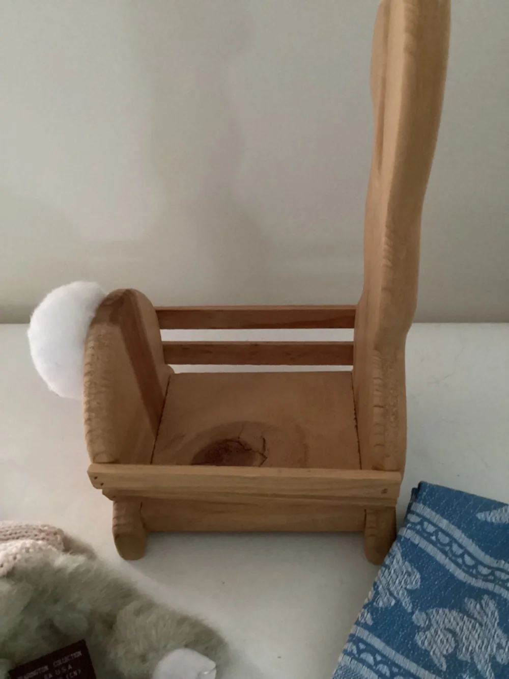 Wood Bunny Basket + Boyd’s Bears Bunny, Bunny Towel and Carrot Trims